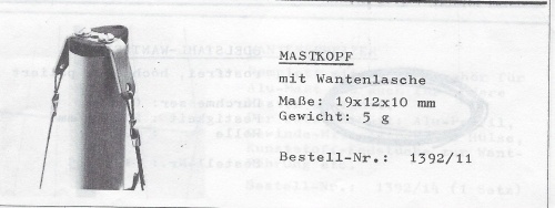 Mastkopf mit Wantenlasche