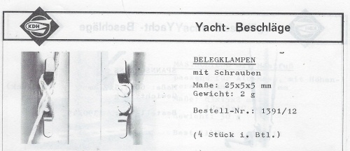 Belegklampen (4 Stück) mit Schrauben